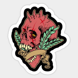 rage of skull Sticker